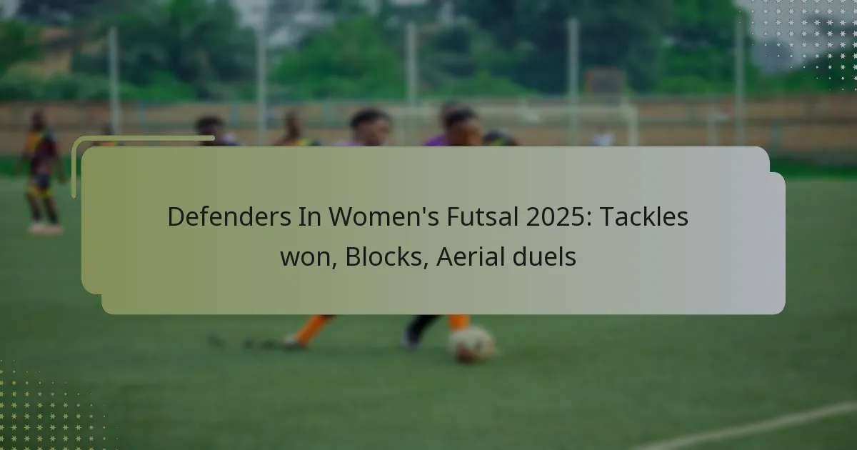 Defenders In Women’s Futsal 2025: Tackles won, Blocks, Aerial duels