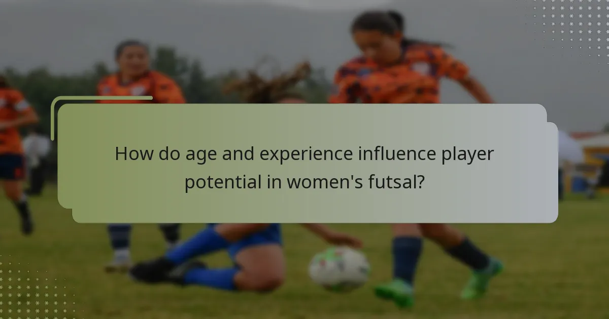How do age and experience influence player potential in women's futsal?