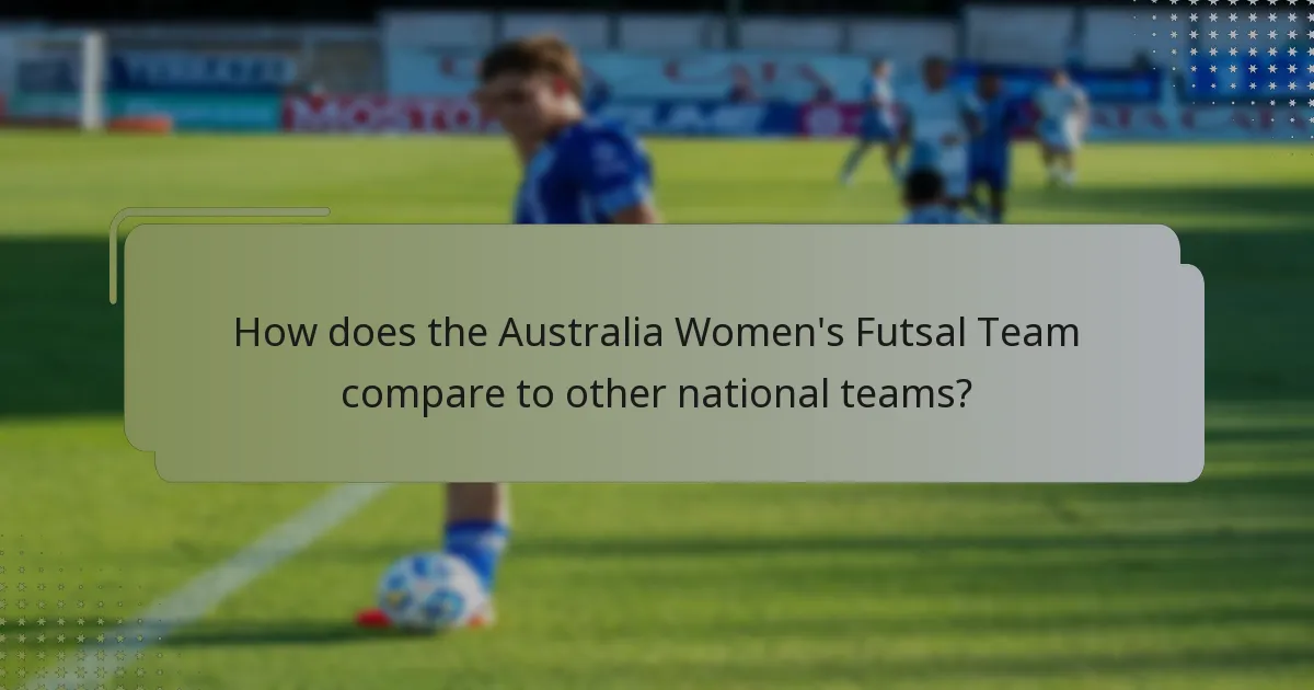 How does the Australia Women's Futsal Team compare to other national teams?
