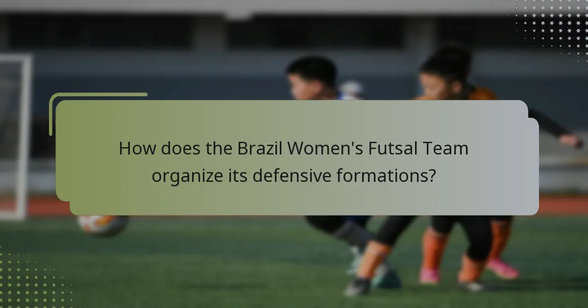 How does the Brazil Women's Futsal Team organize its defensive formations?