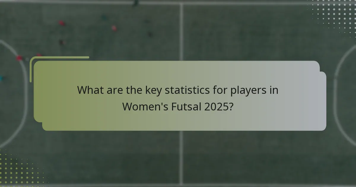 What are the key statistics for players in Women's Futsal 2025?